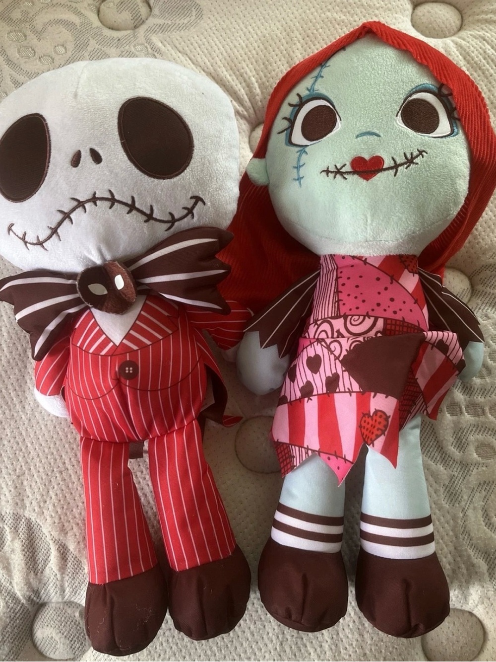 Disney Valentine's Day Nightmare Before Christmas 17" JACK SALLY Plush Set 2